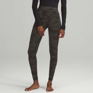 Lululemon Align High-Rise Pant 28" Inseam. Size 2 Camo Dark Olive Green/Gray